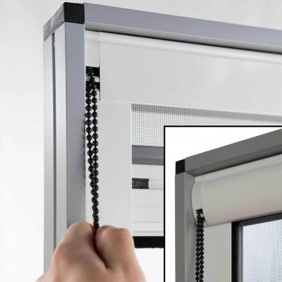 Detailbild Fliegengitterrollo mit Kettenzug